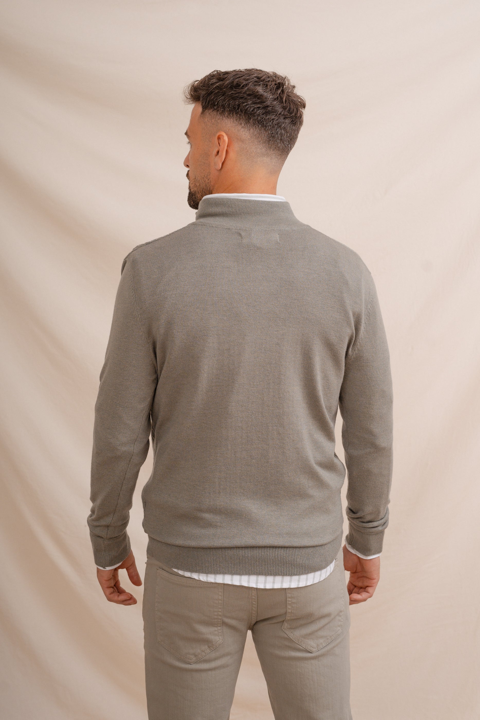 JERSEY CREMALLERA NUDOS VERDE