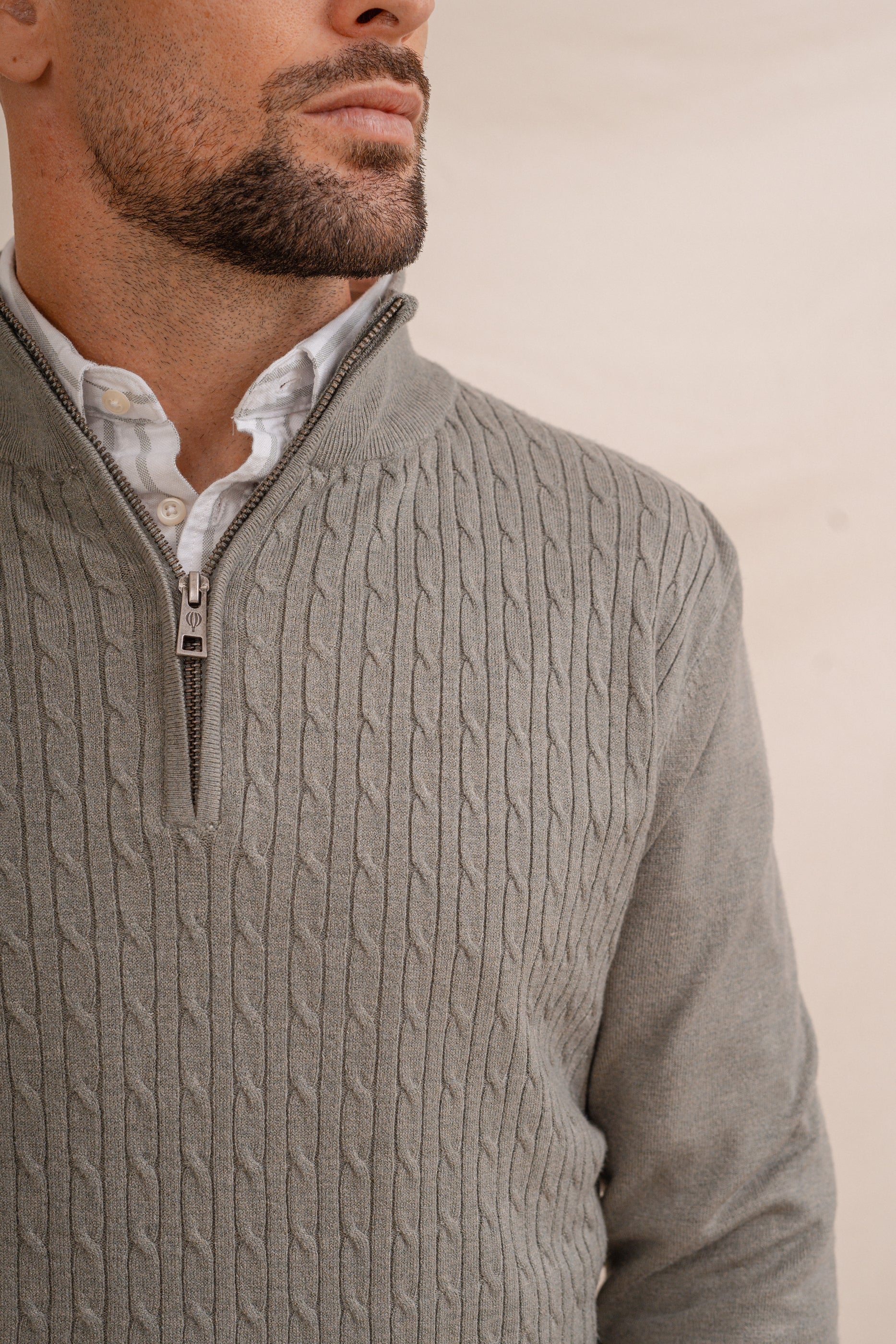 JERSEY CREMALLERA NUDOS VERDE