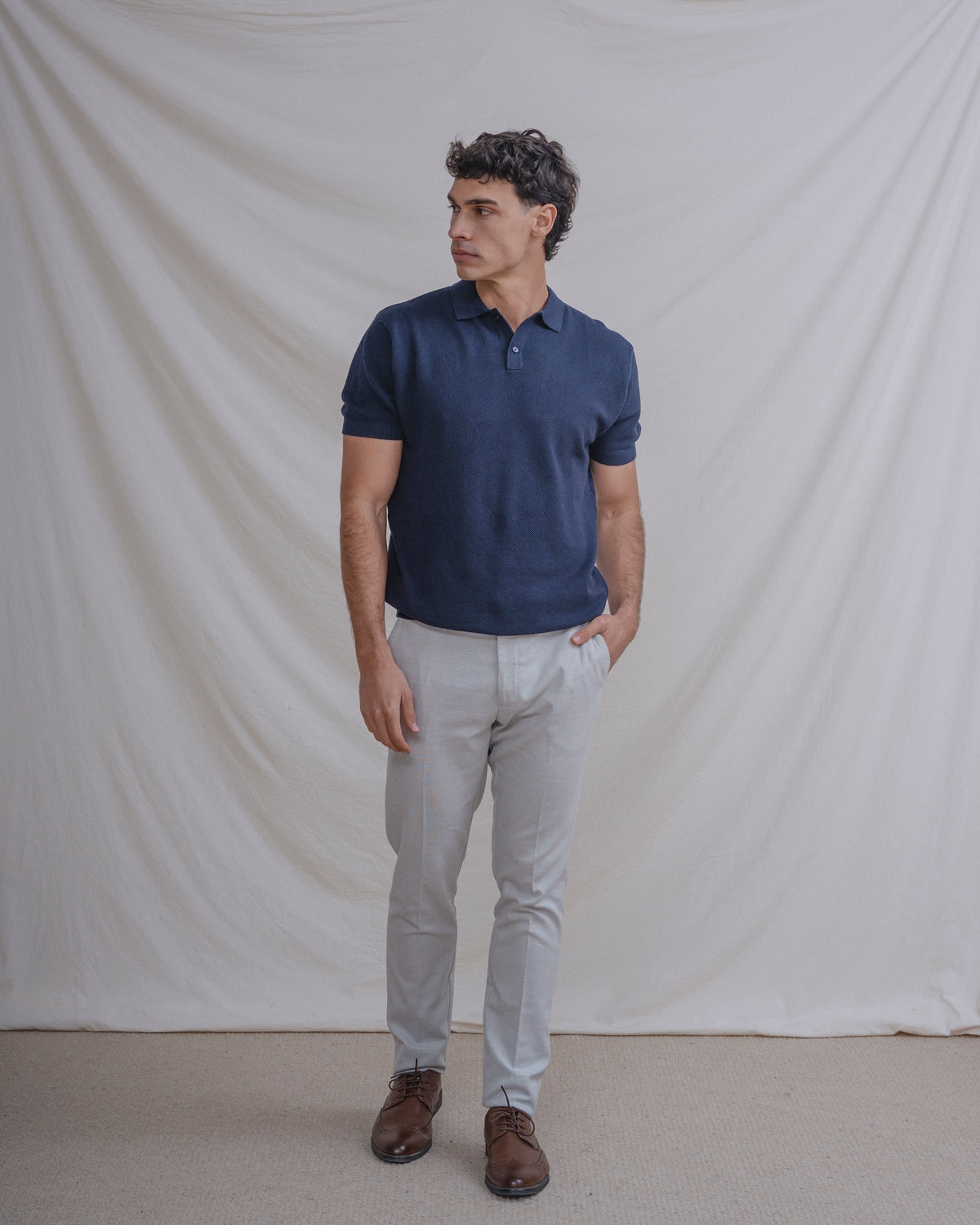 PÓLO PIQUÉ AZUL