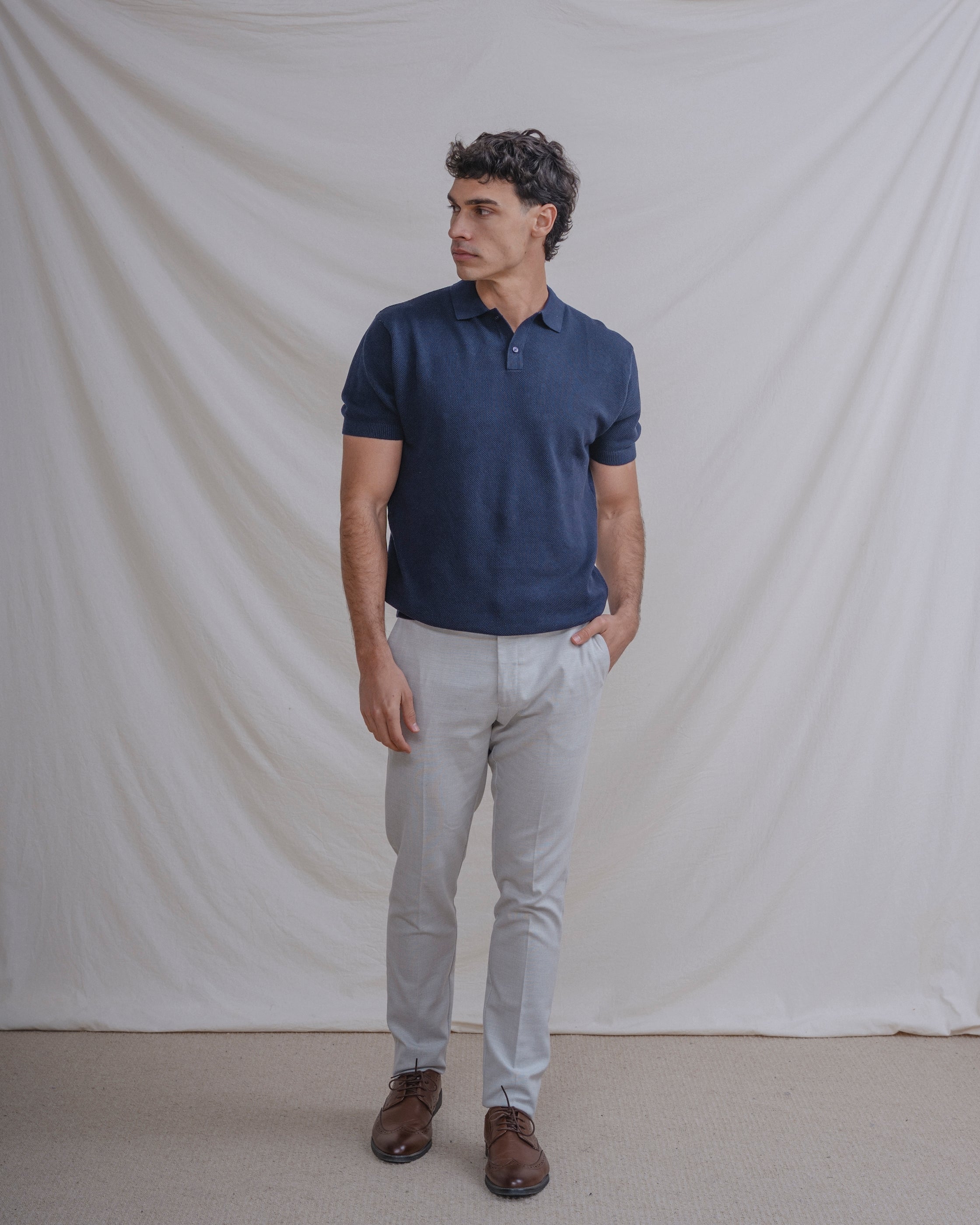 POLO PIQUÉ AZUL