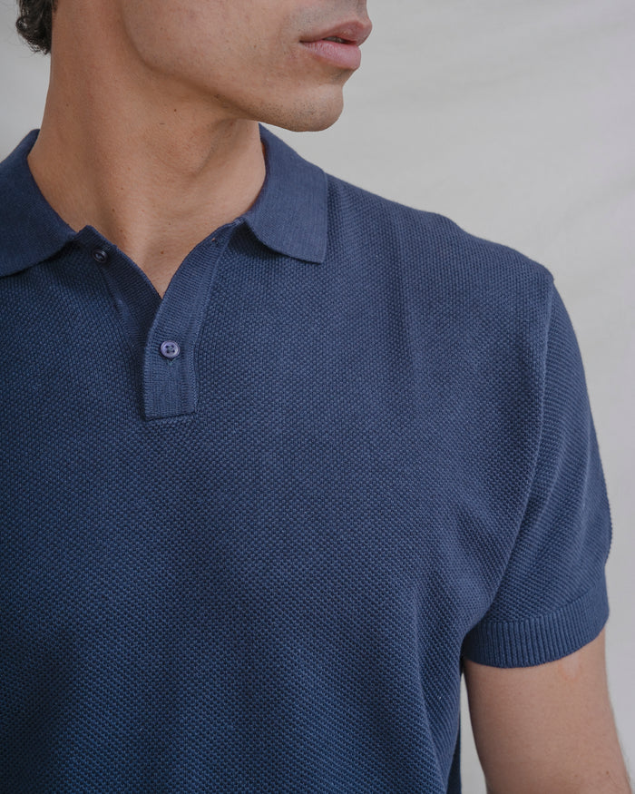 POLO PIQUÉ AZUL