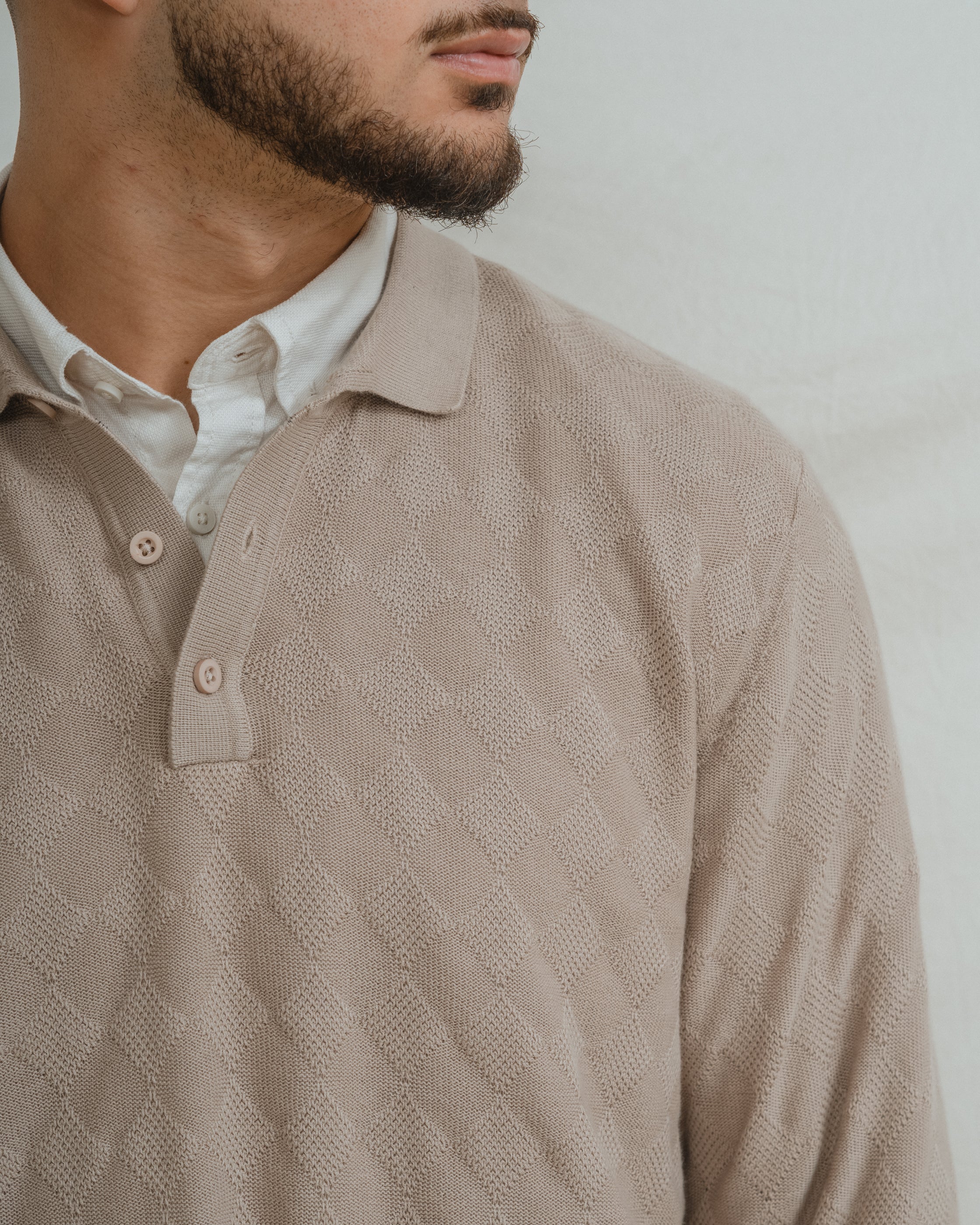 POLO ESTRUCTURA PUNTO BEIGE