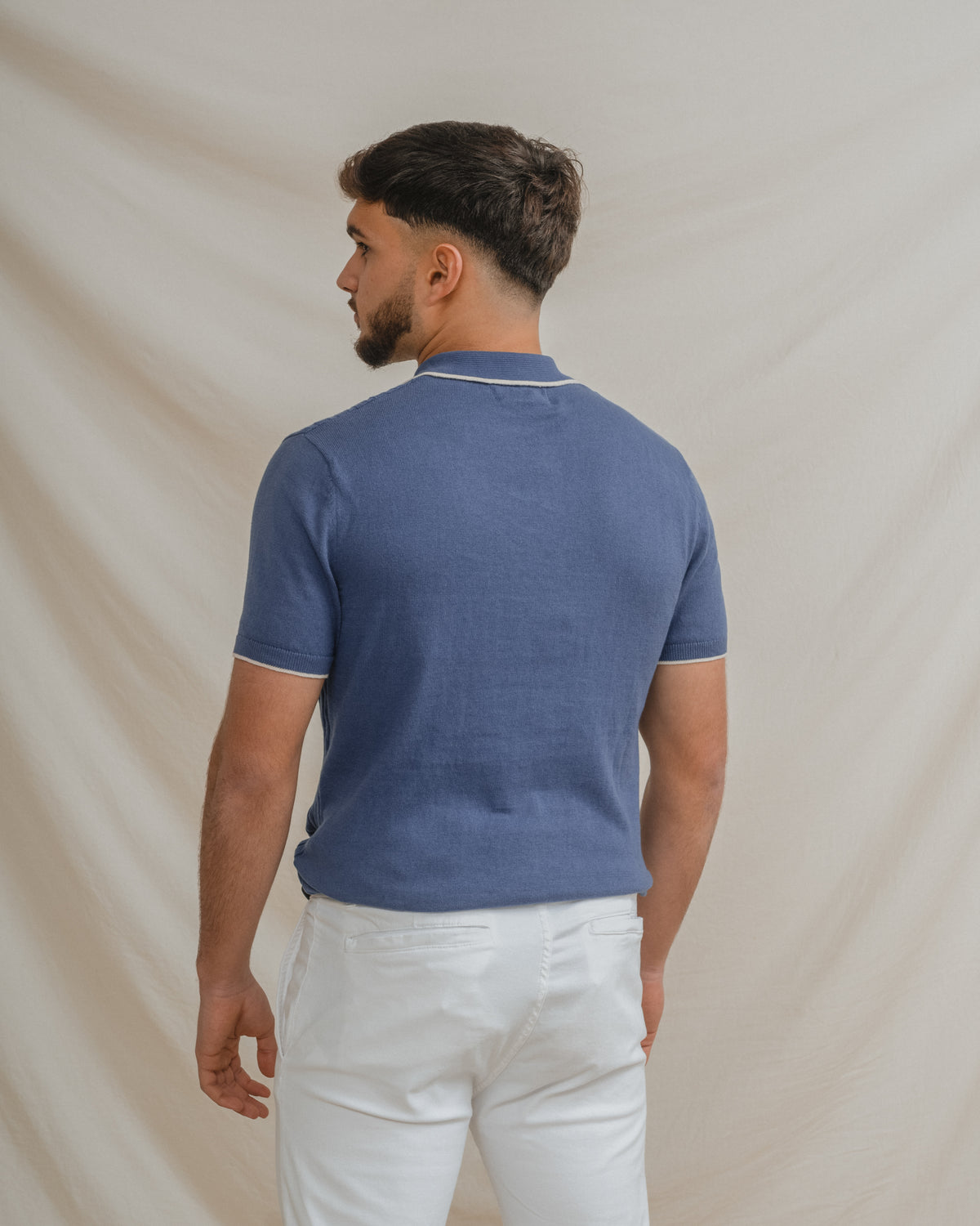 POLO MALHA NÓS AZUL CELESTE