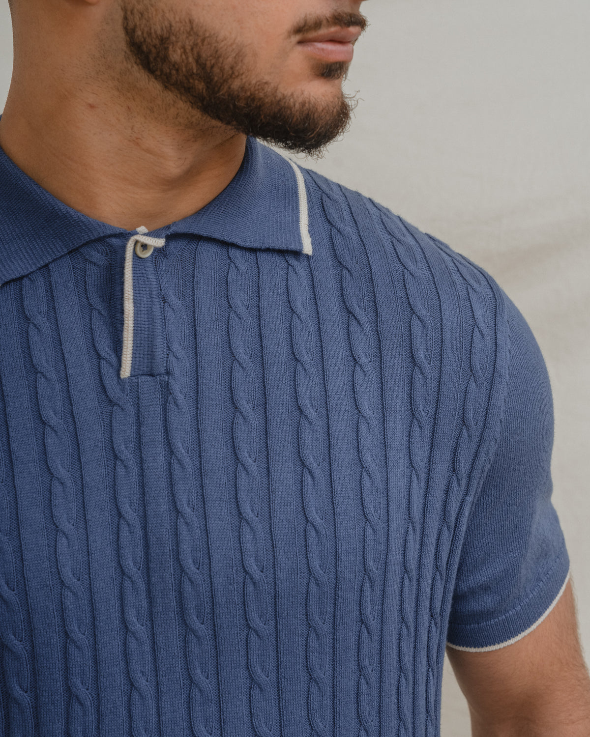 POLO MALHA NÓS AZUL CELESTE