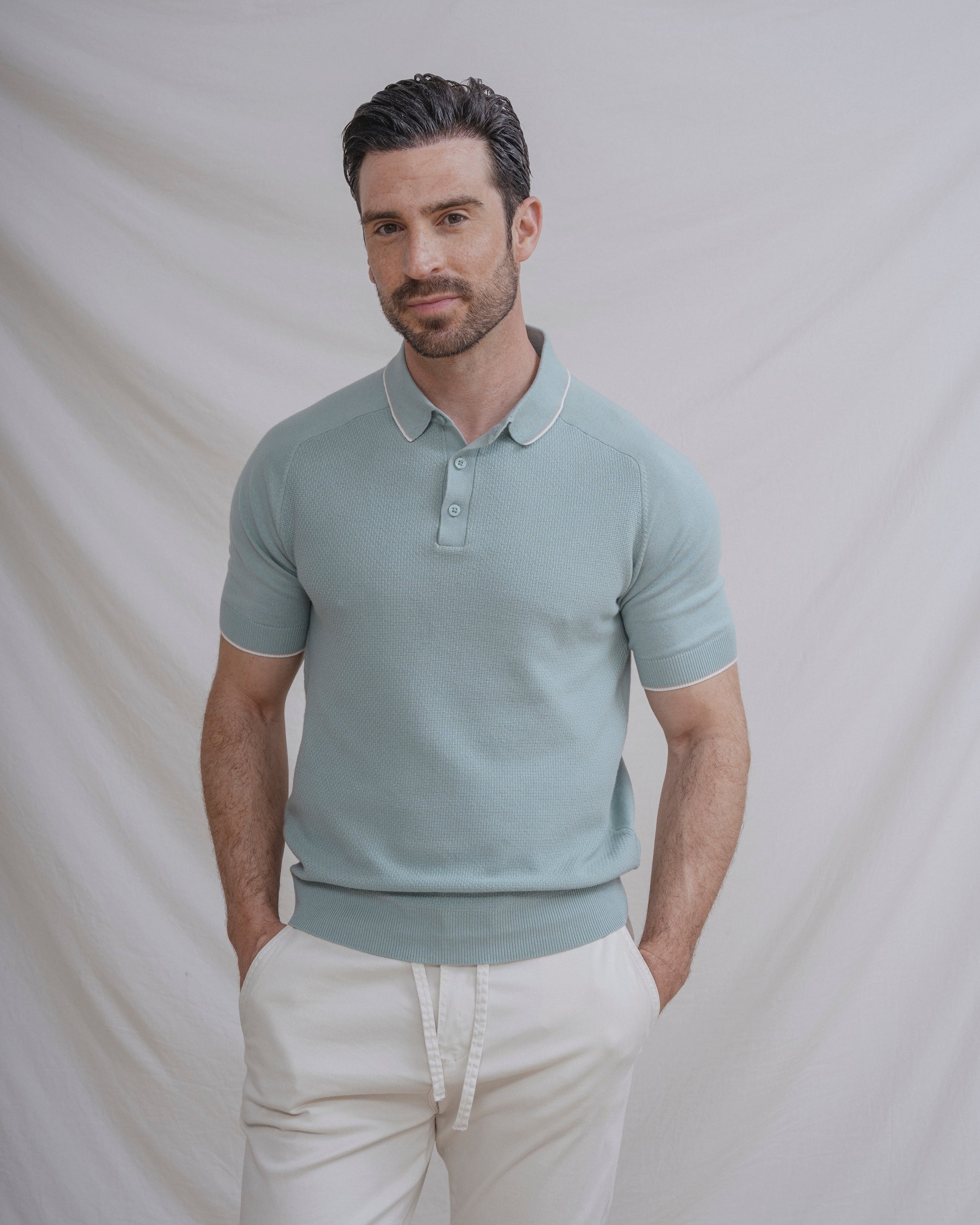 POLO TRICOT ESTRUCTURA VERDE