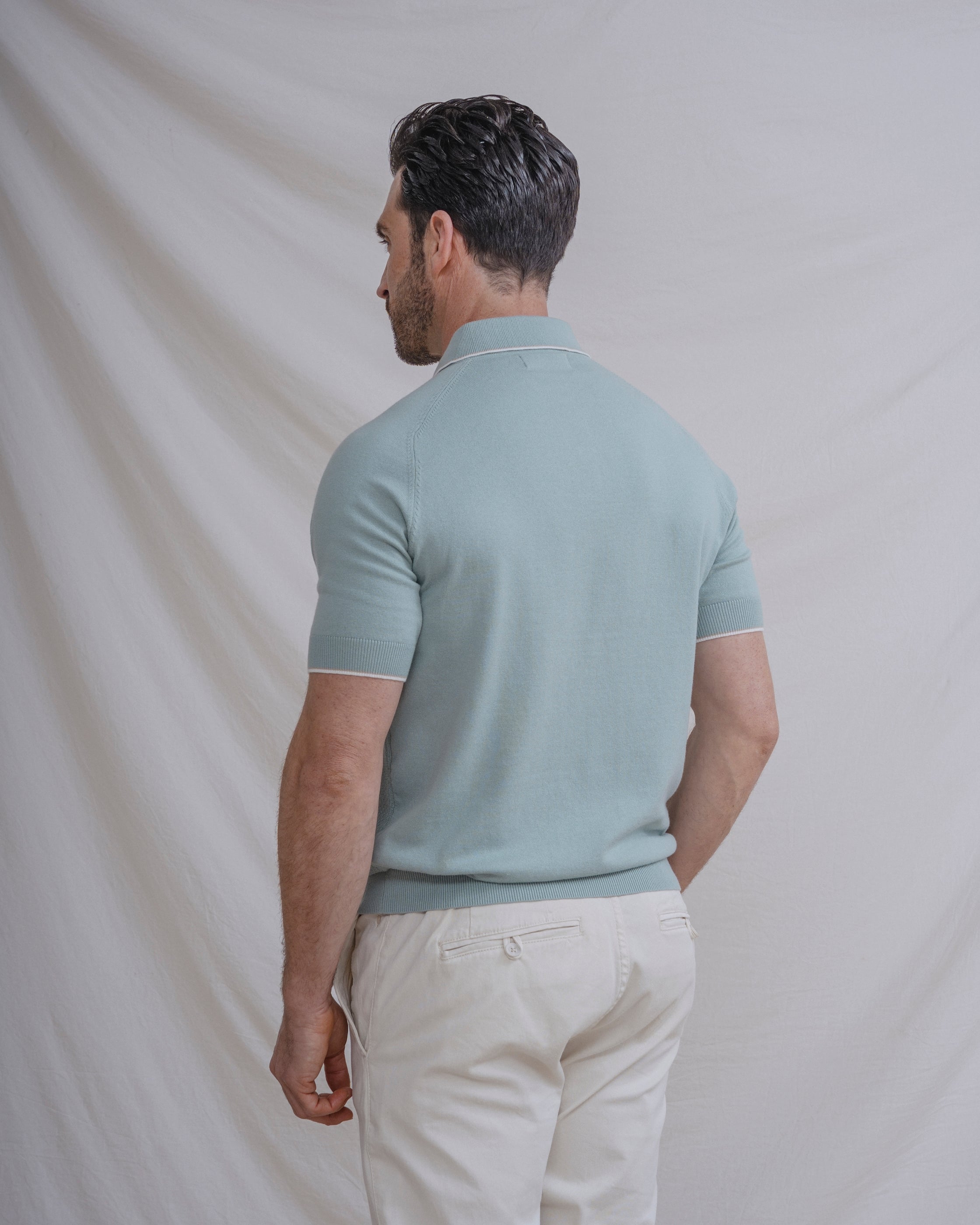 POLO TRICOT ESTRUCTURA VERDE