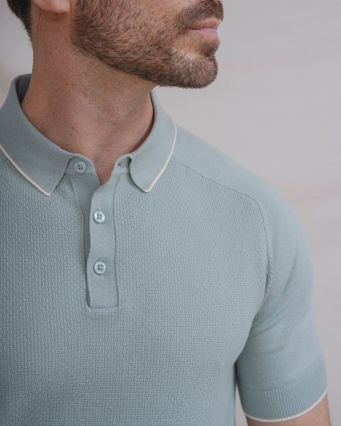 POLO TRICOT ESTRUCTURA VERDE