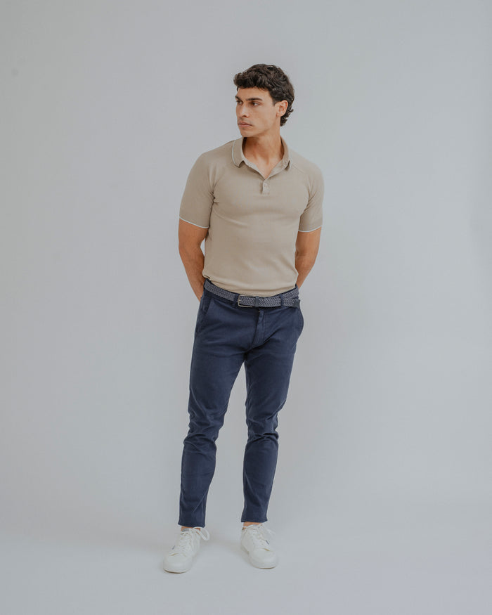 POLO TRICOT ESTRUCTURA BEIGE