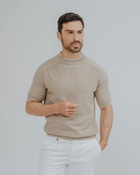 CAMISOLA GOLA REDONDA BEGE