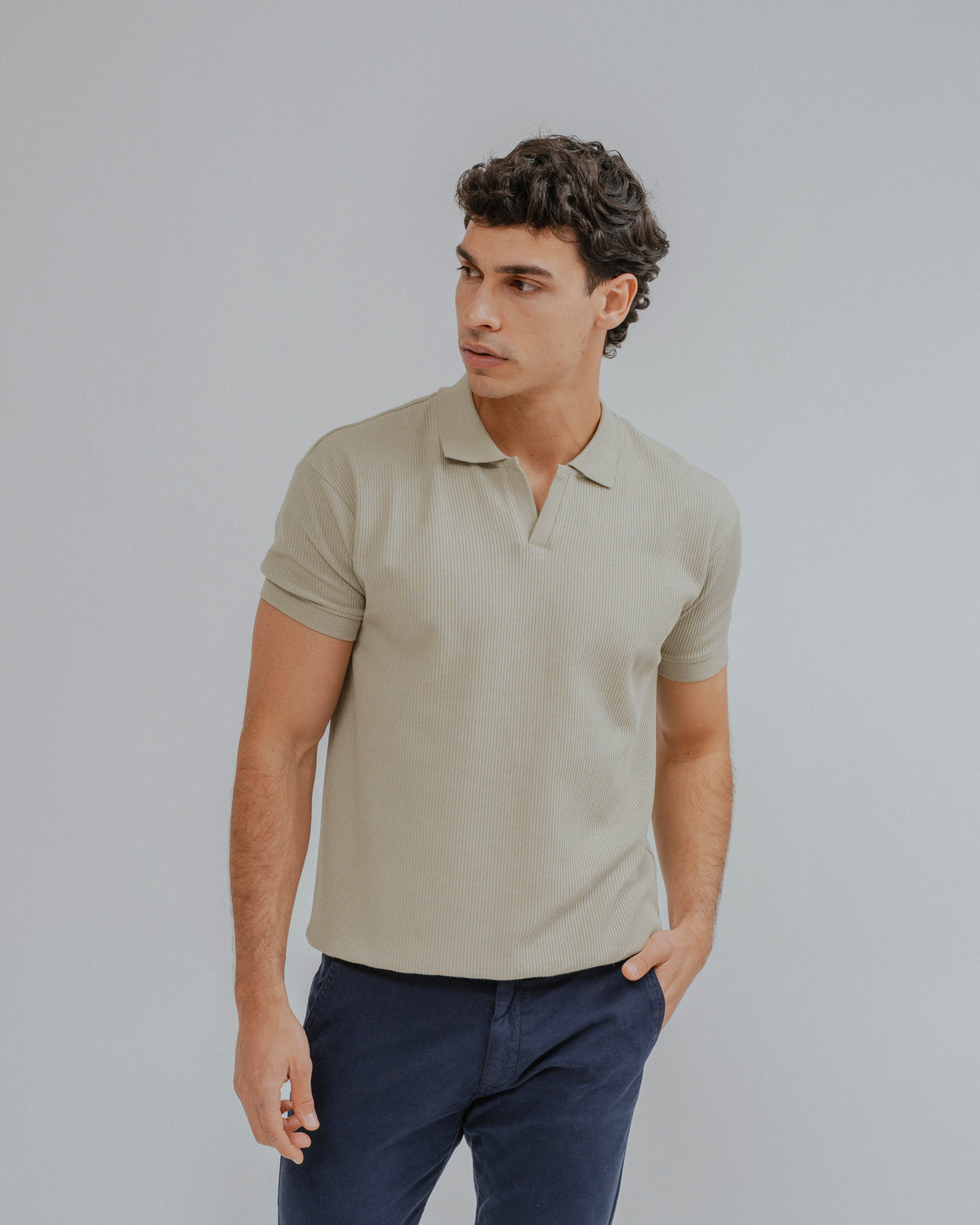POLO CANELADO VERDE