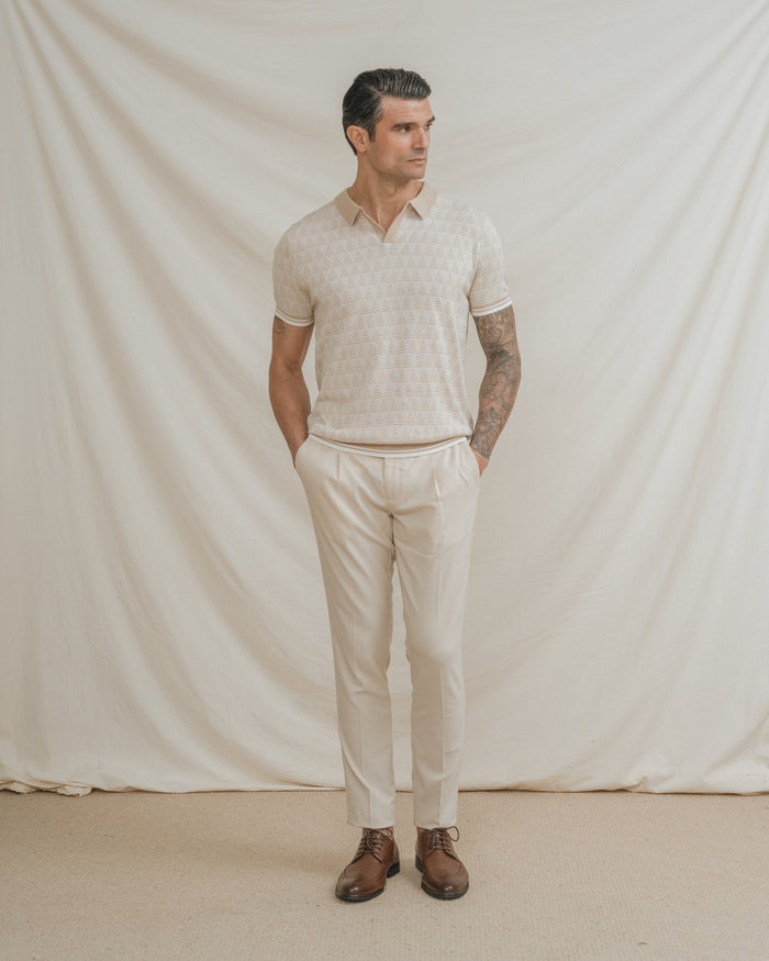 POLO TRICOT ESTRUCTURA BEIGE