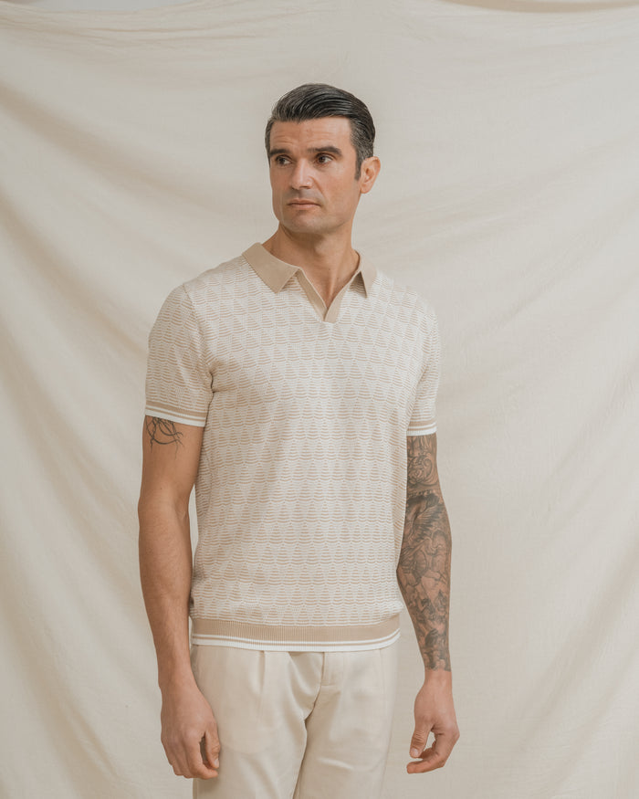 POLO TRICOT ESTRUCTURA BEIGE
