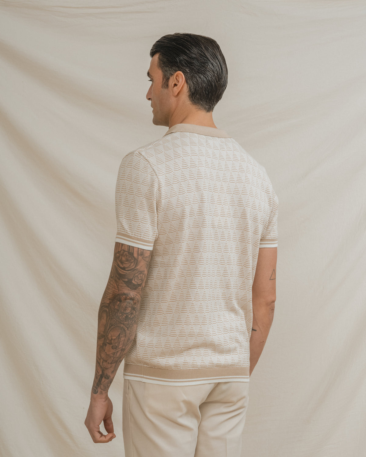 POLO TRICOT ESTRUTURA BEGE