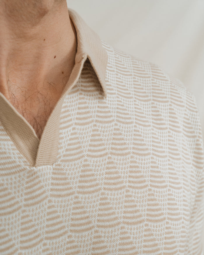 POLO TRICOT ESTRUCTURA BEIGE