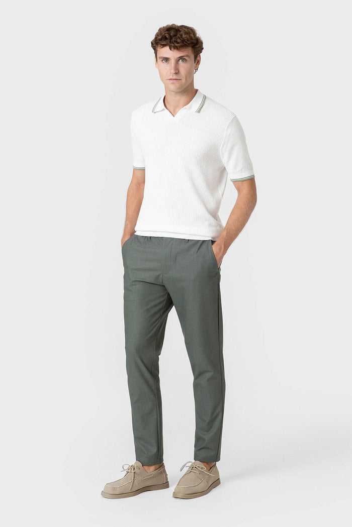 POLO TRICOT RAYA CUADRILLÉ BLANCO