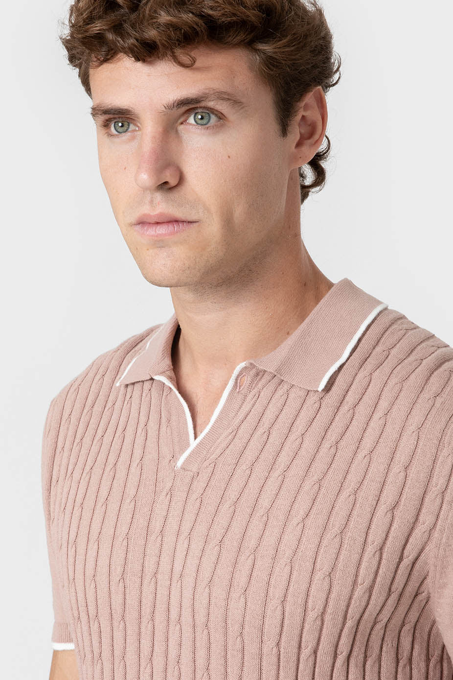 POLO TRICOT NUDOS ROSA