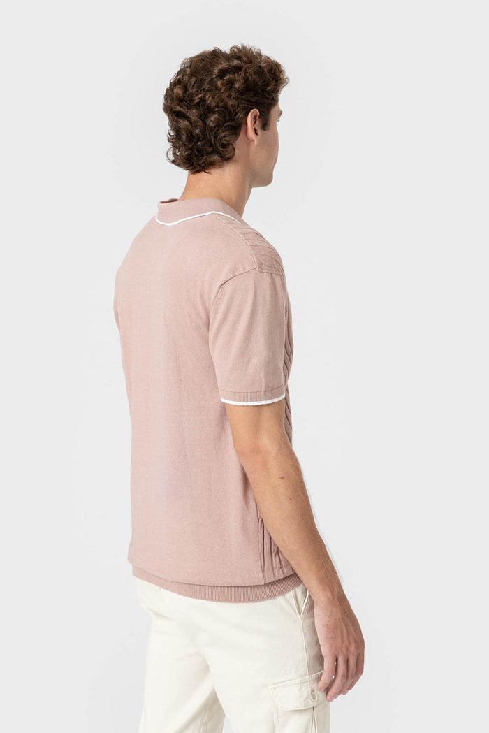 POLO TRICOT NUDOS ROSA