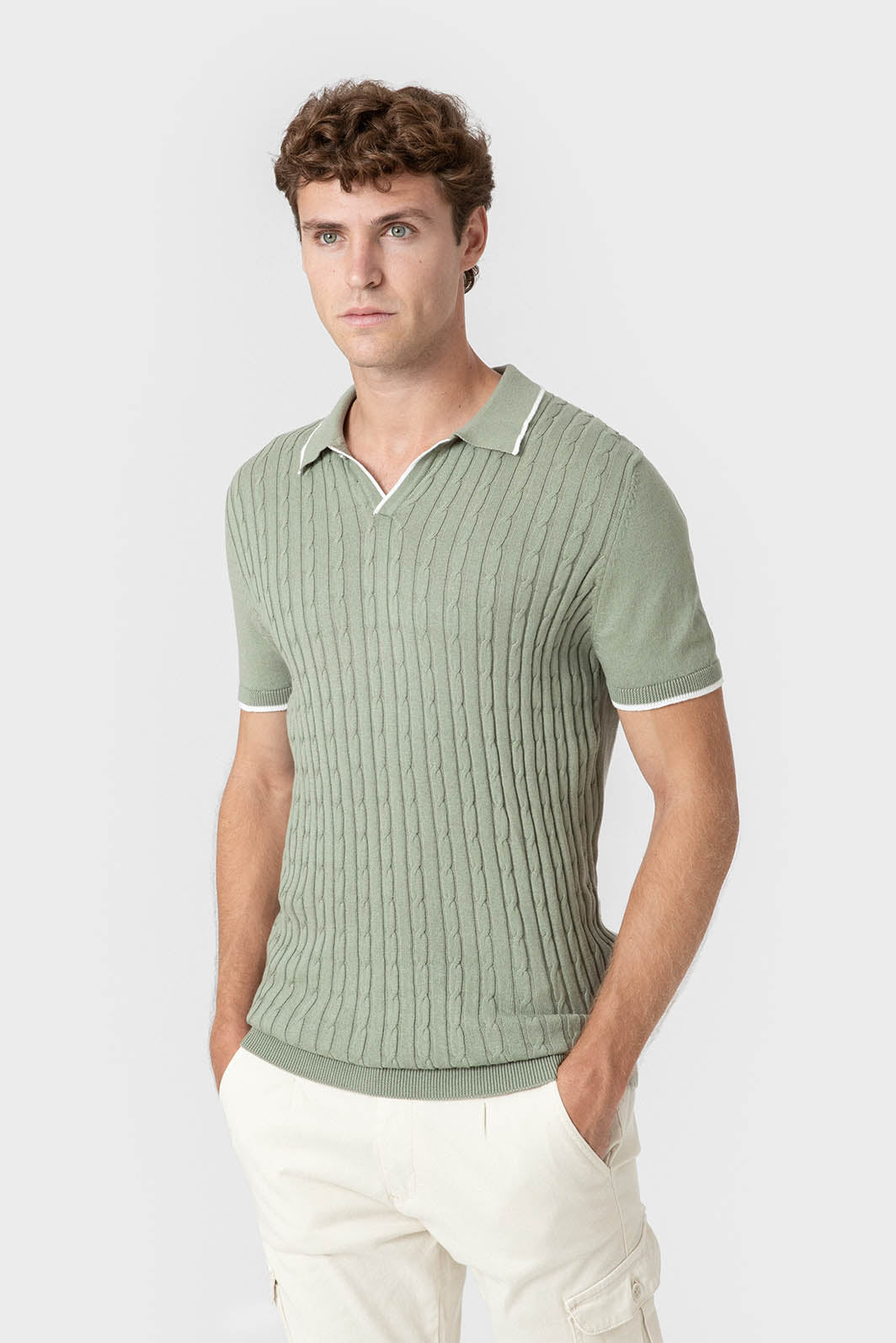 POLO TRICOT NUDOS VERDE