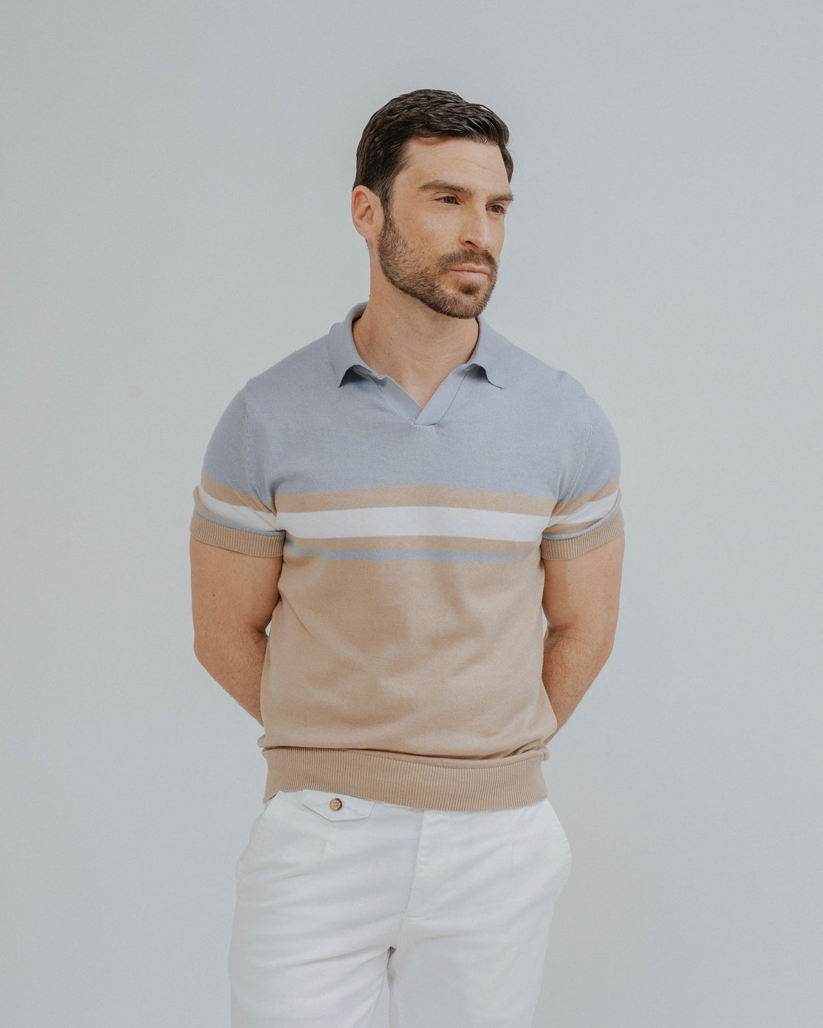 POLO CANELADO DE MALHA