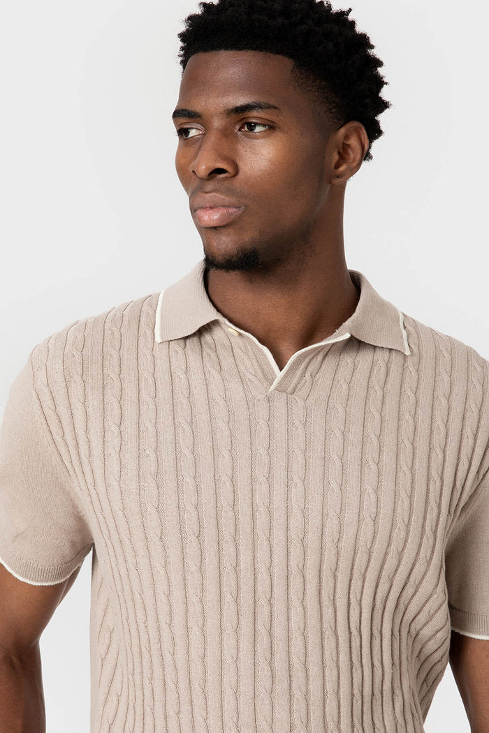 POLO TRICOT NUDOS BEIGE