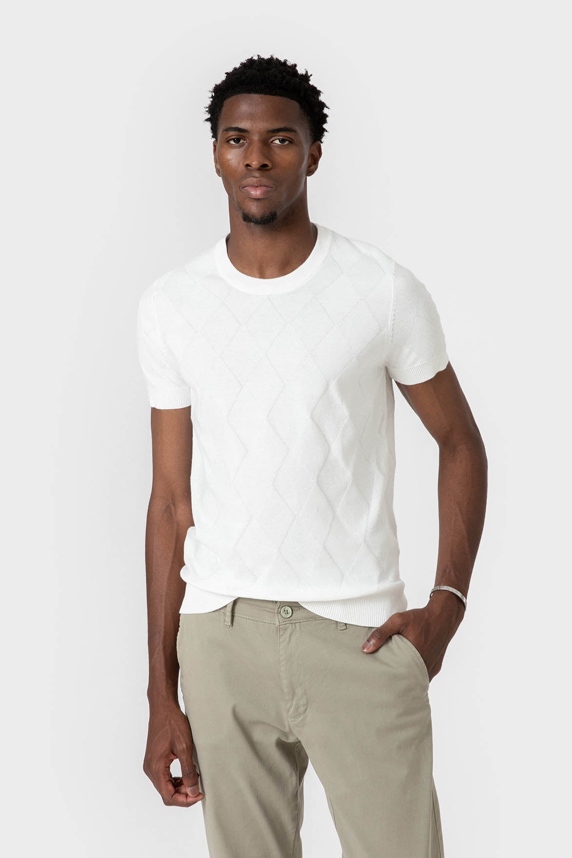 JERSEY TRICOT ROMBOS BLANCO