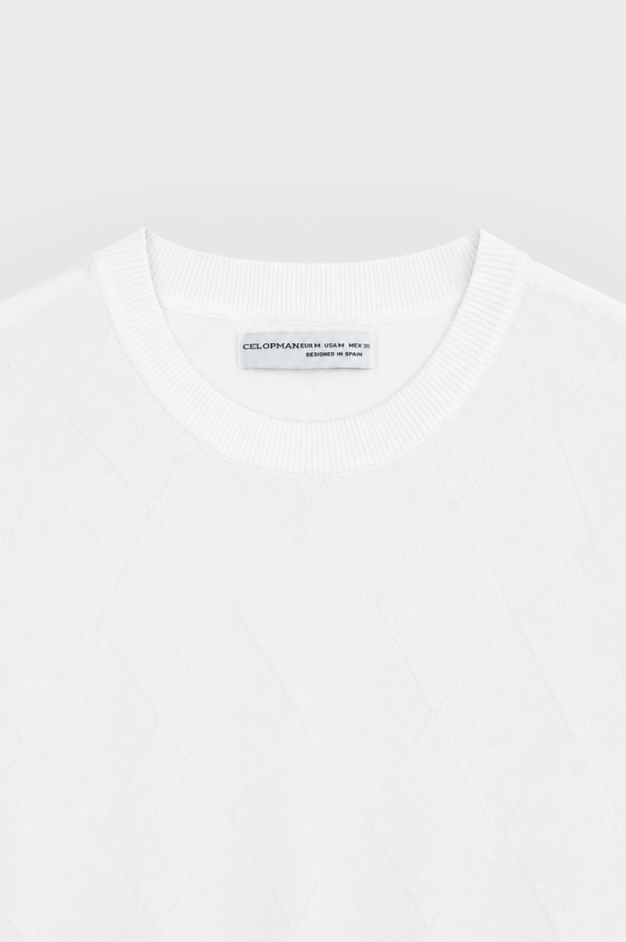 JERSEY TRICOT ROMBOS BLANCO