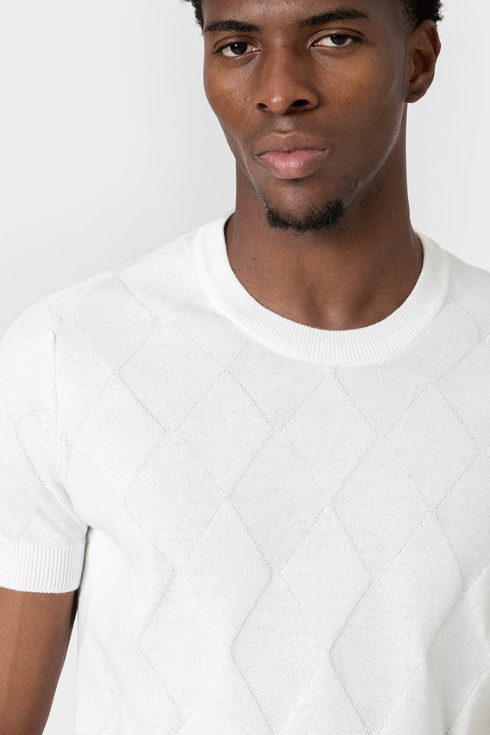 JERSEY TRICOT ROMBOS BLANCO