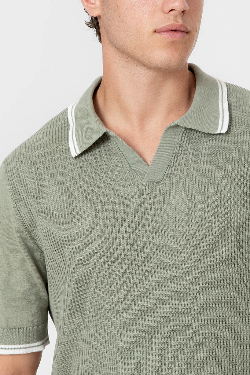 POLO TRICOT RAYA CUADRILLÉ VERDE