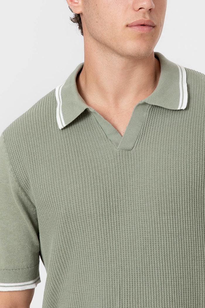 POLO TRICOT RAYA CUADRILLÉ VERDE