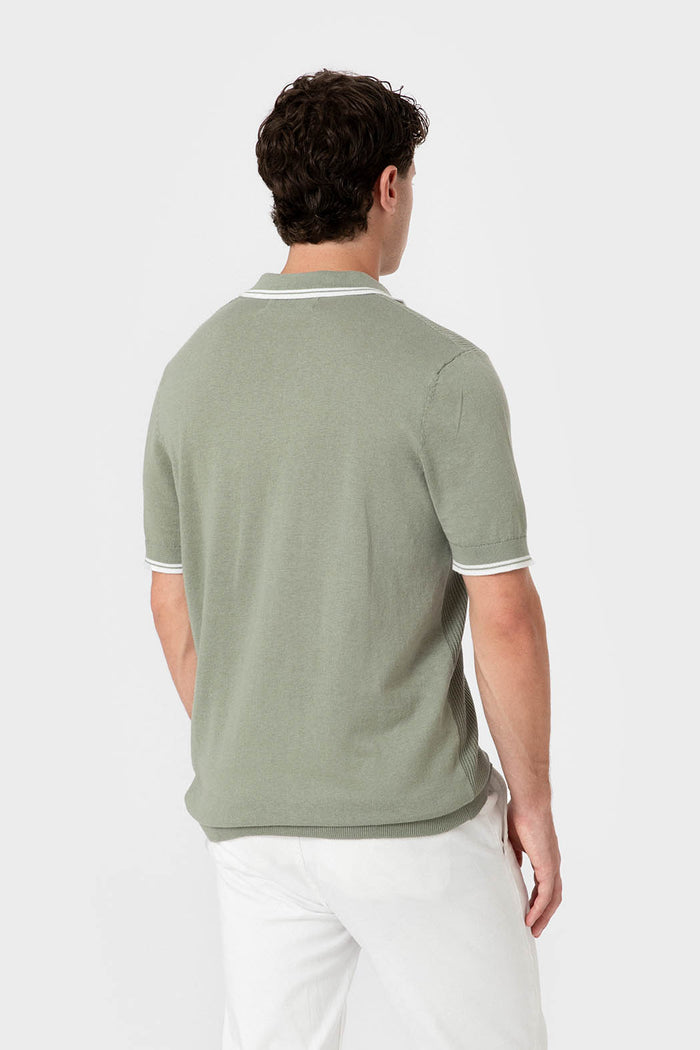 POLO TRICOT RAYA CUADRILLÉ VERDE