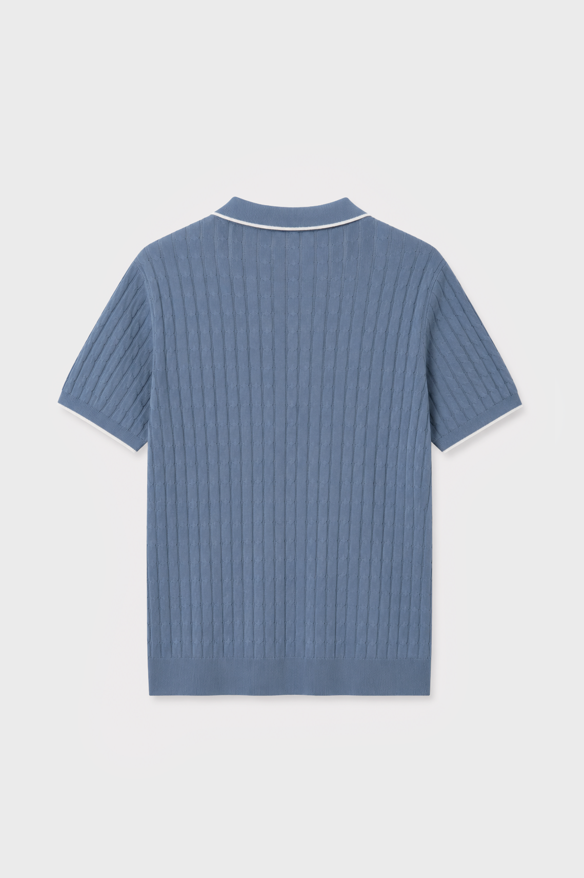 POLO TRICOT NUDOS CELESTE