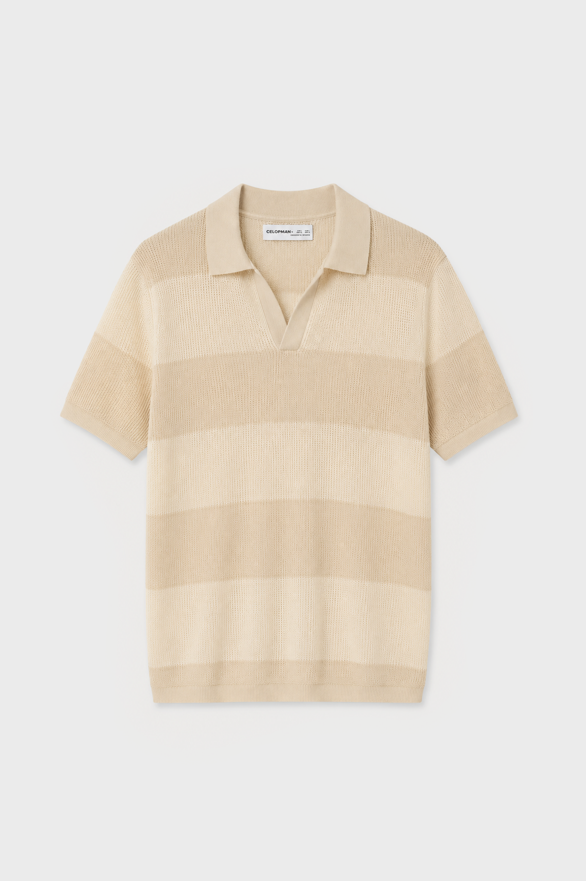 POLO TRICOT PANELADO BEIGE