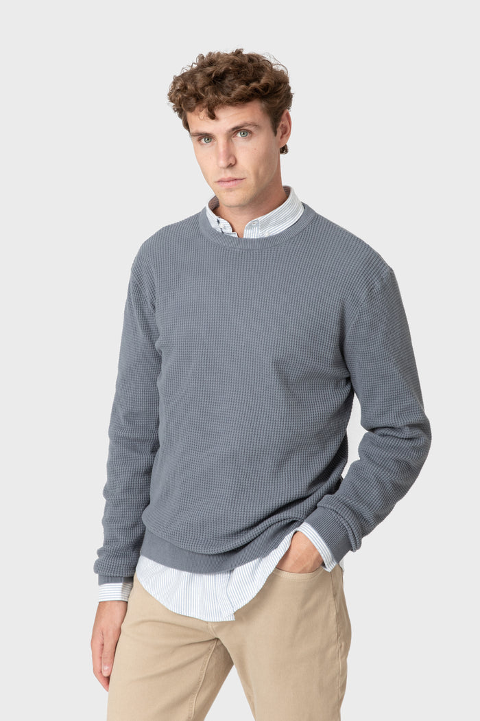 JERSEY CUADRILLÉ CELESTE