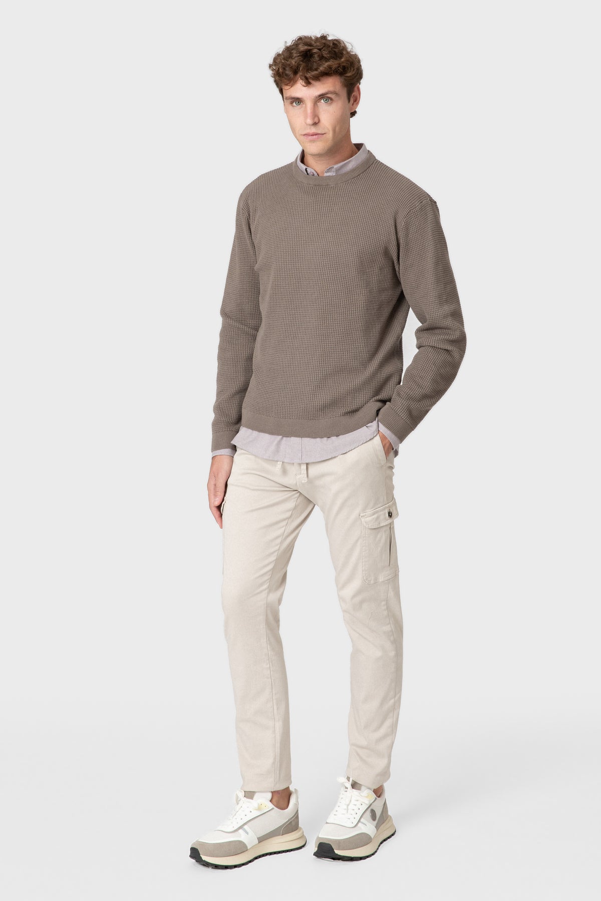 JERSEY CUADRILLÉ MARRÓN