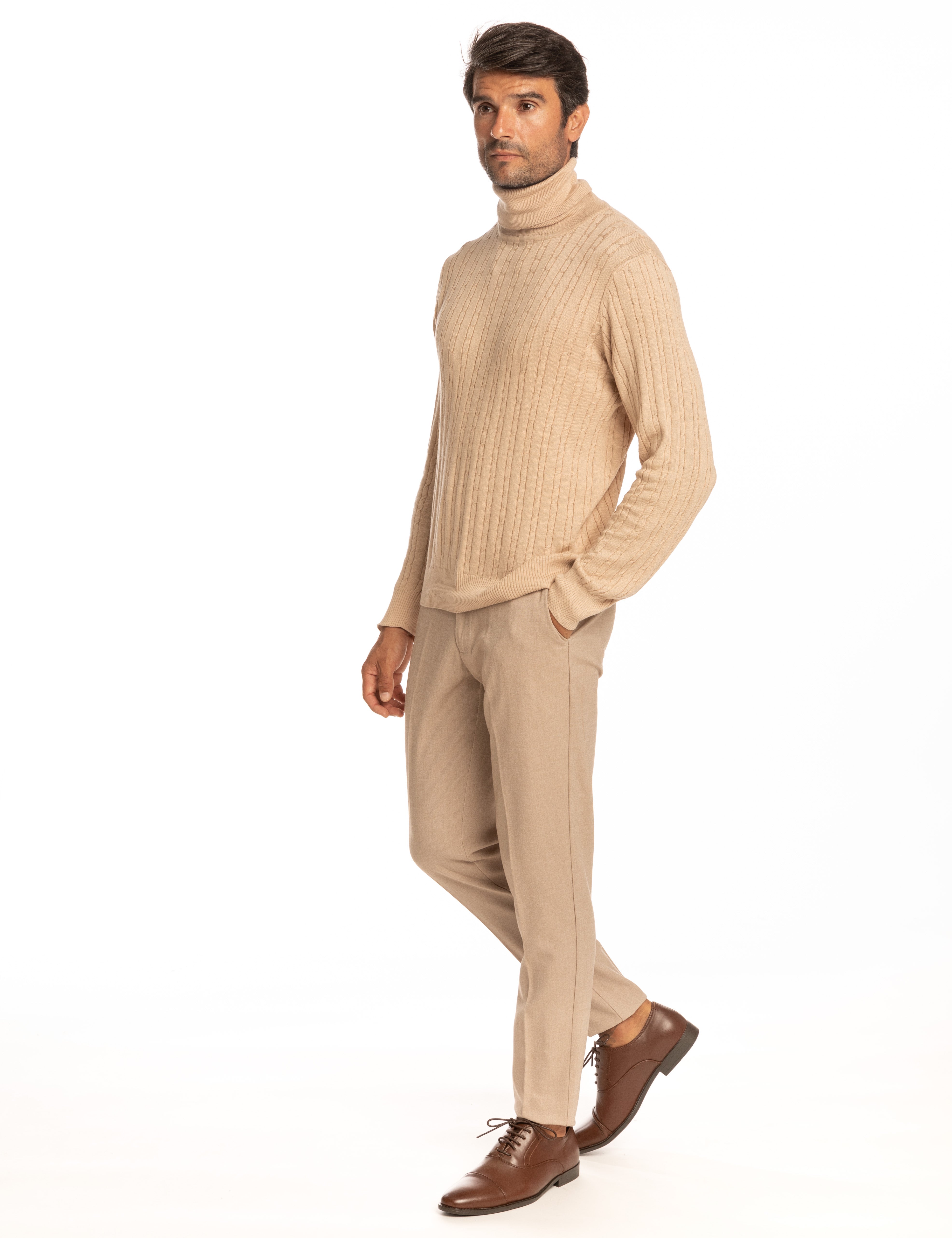 JERSEY CUELLO CISNE OCHOS BEIGE