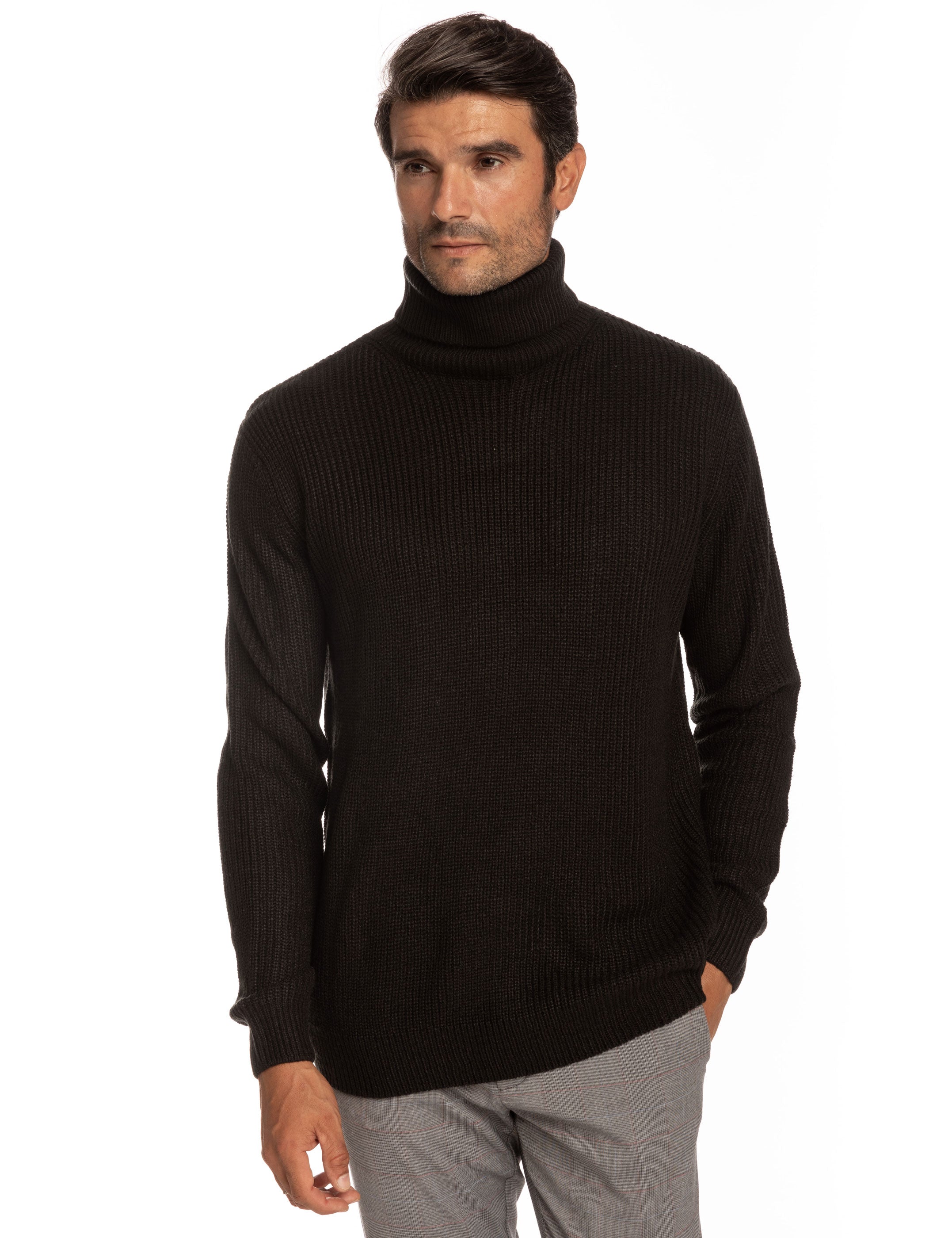 JERSEY CUELLO VUELTO CANALÉ NEGRO