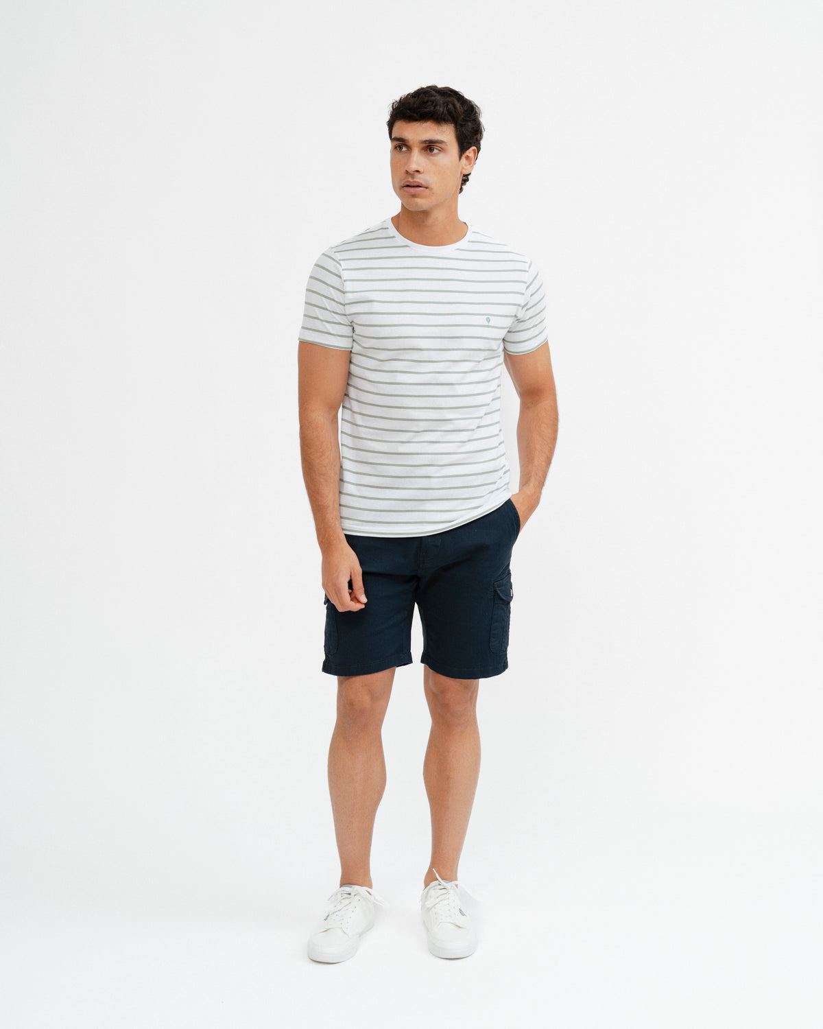CAMISOLA DE MALHA ÀS RISCAS VERDE
