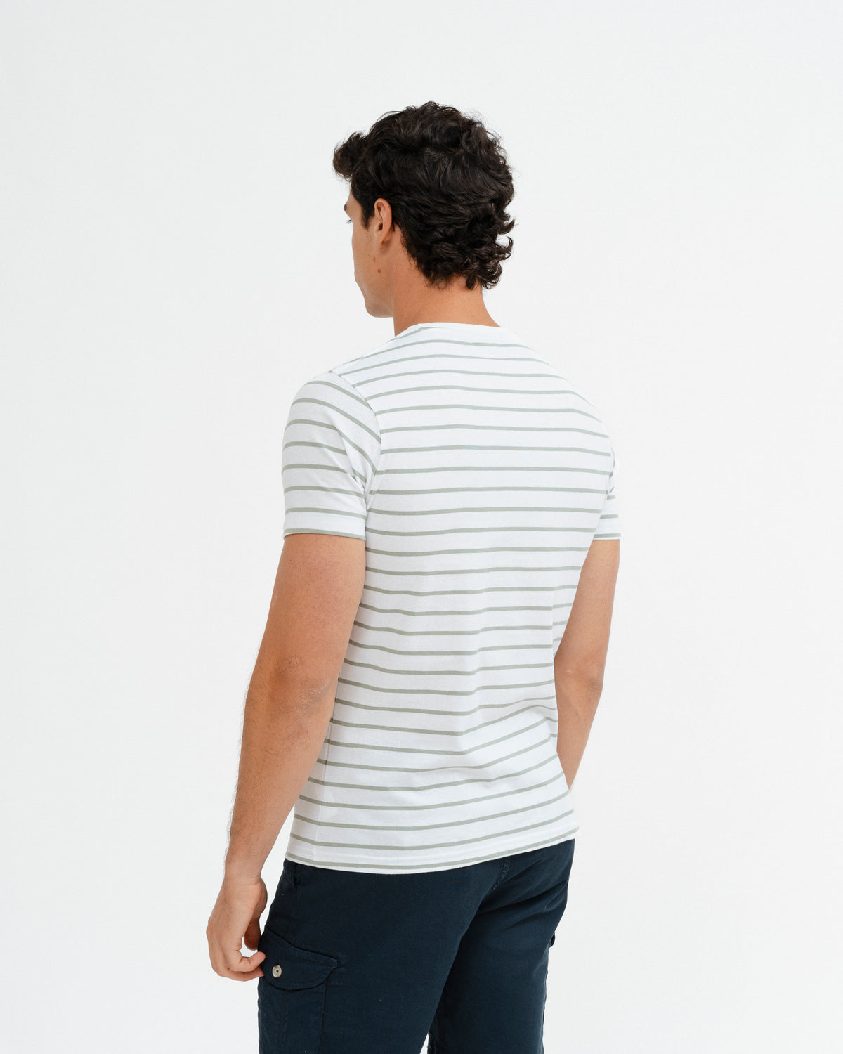 CAMISOLA DE MALHA ÀS RISCAS VERDE