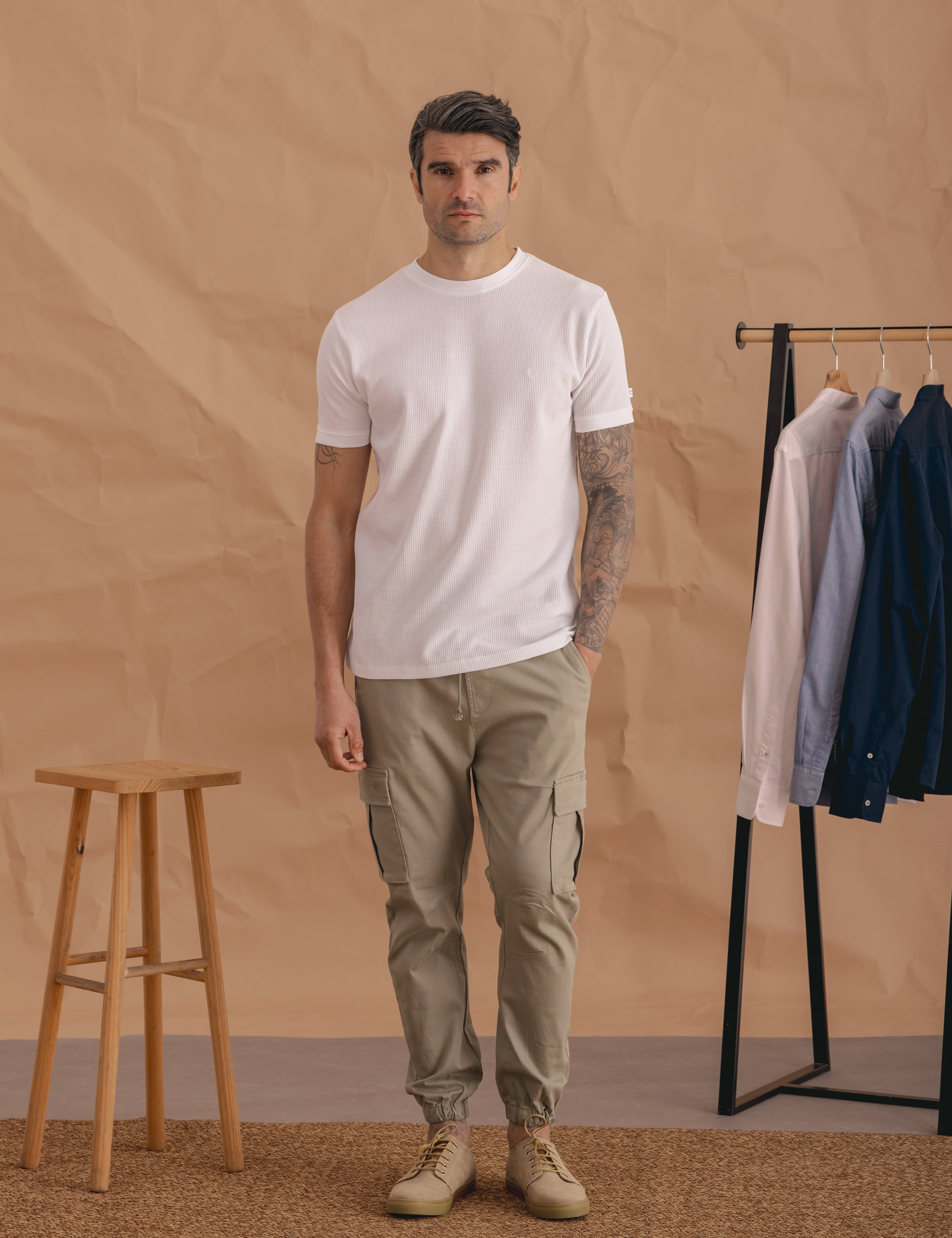 CAMISETA CUADRILLÉ BLANCA