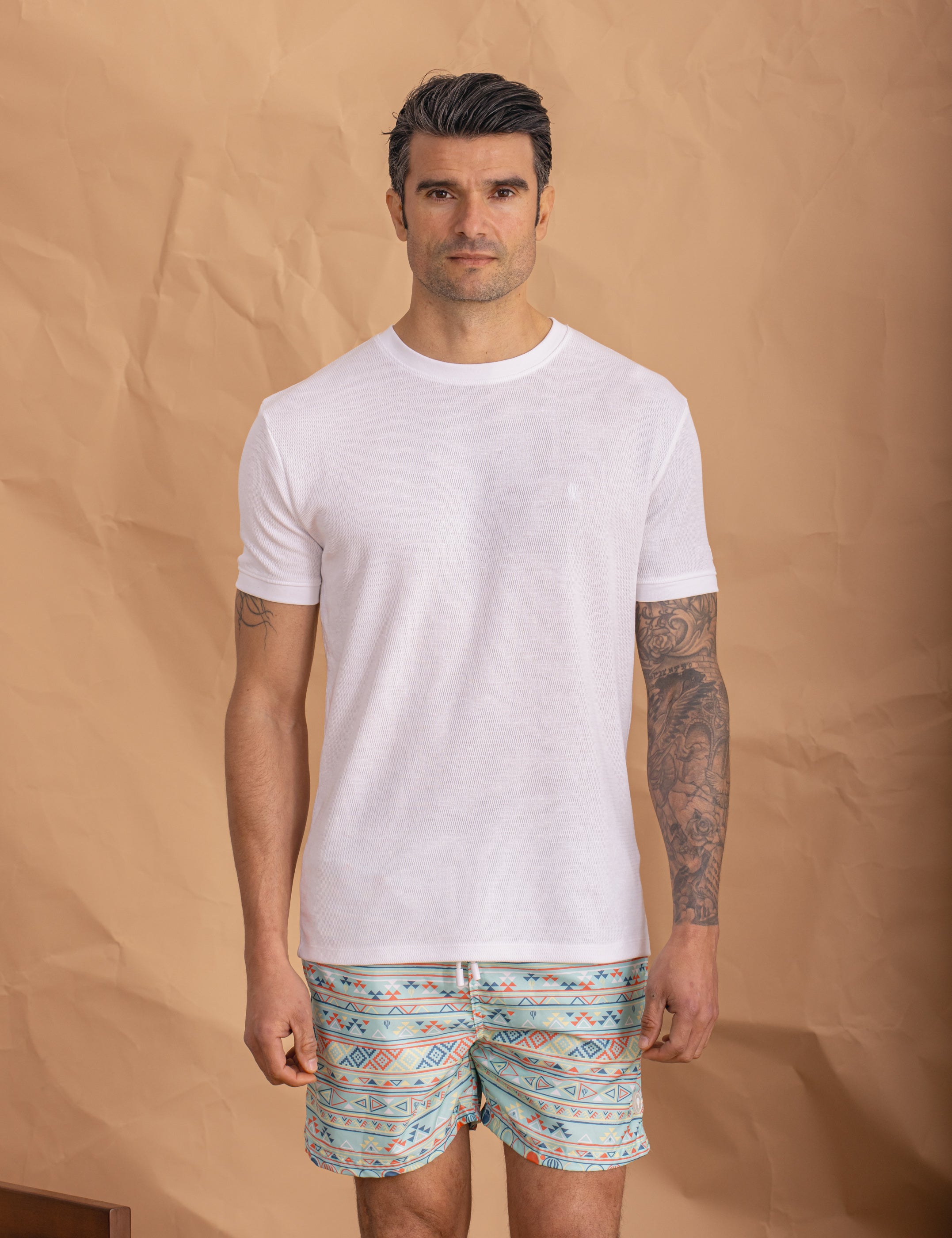 CAMISETA TEJIDO ESCRUCTURA BLANCA