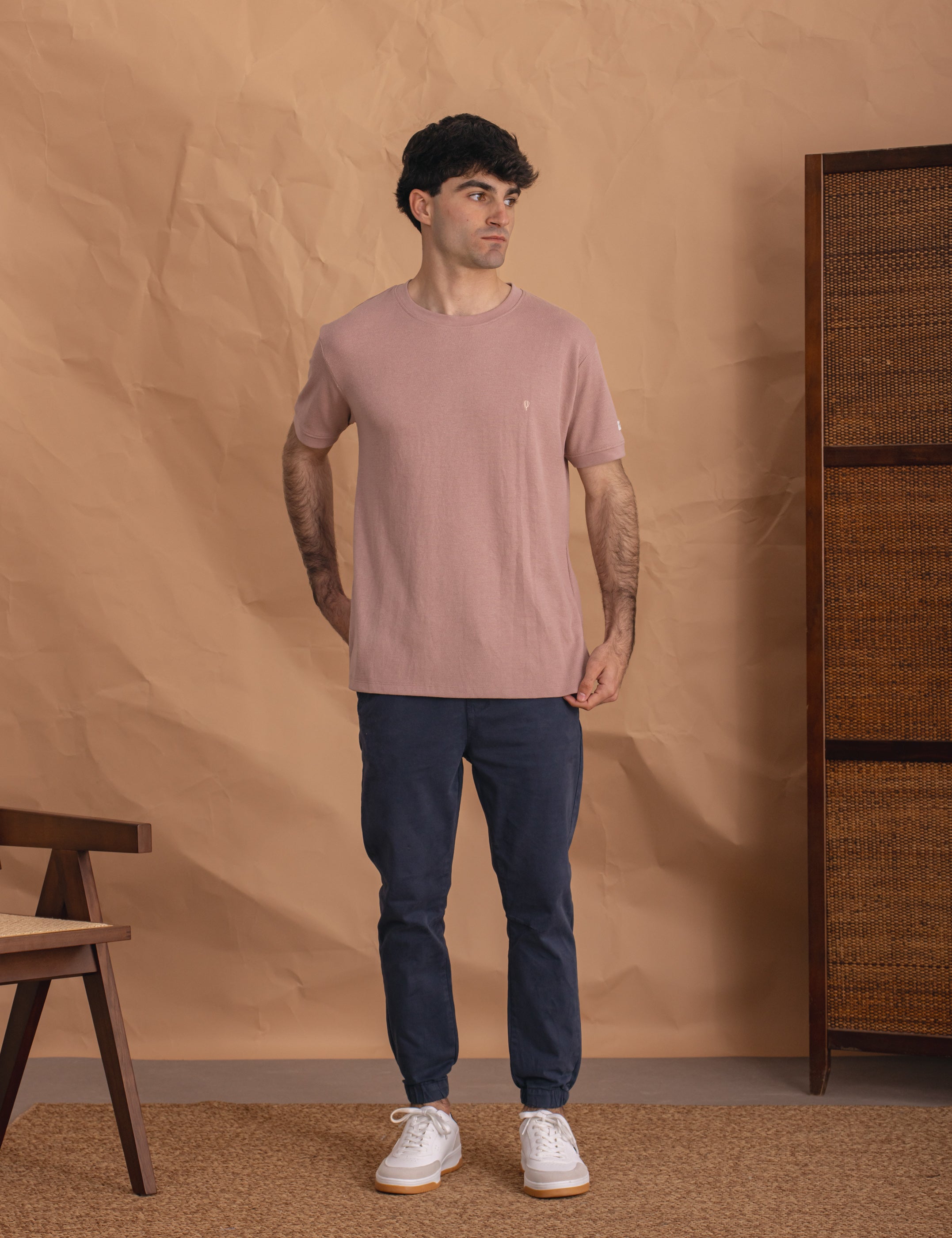 CAMISETA TEJIDO ESCRUCTURA ROSA