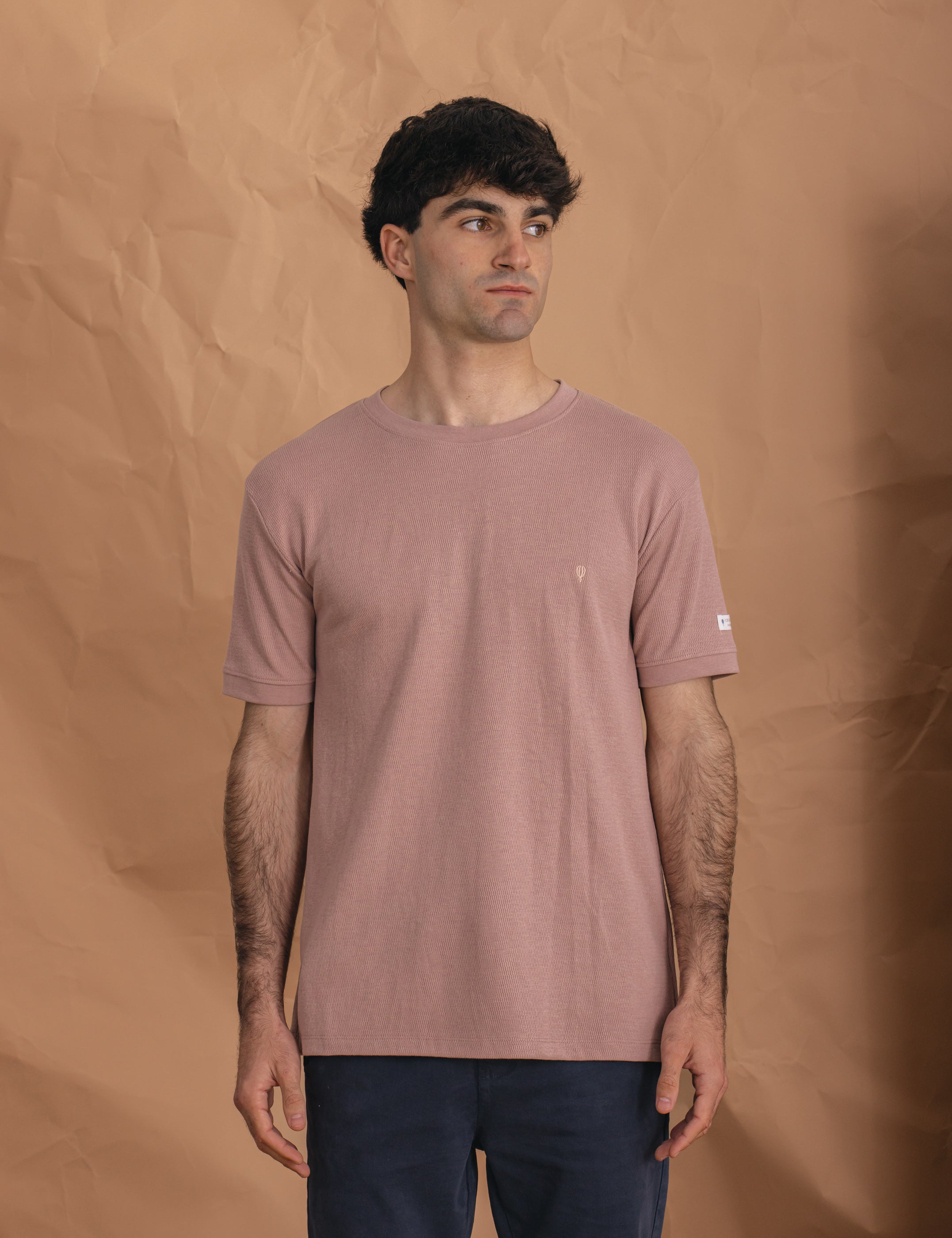CAMISETA TEJIDO ESCRUCTURA ROSA