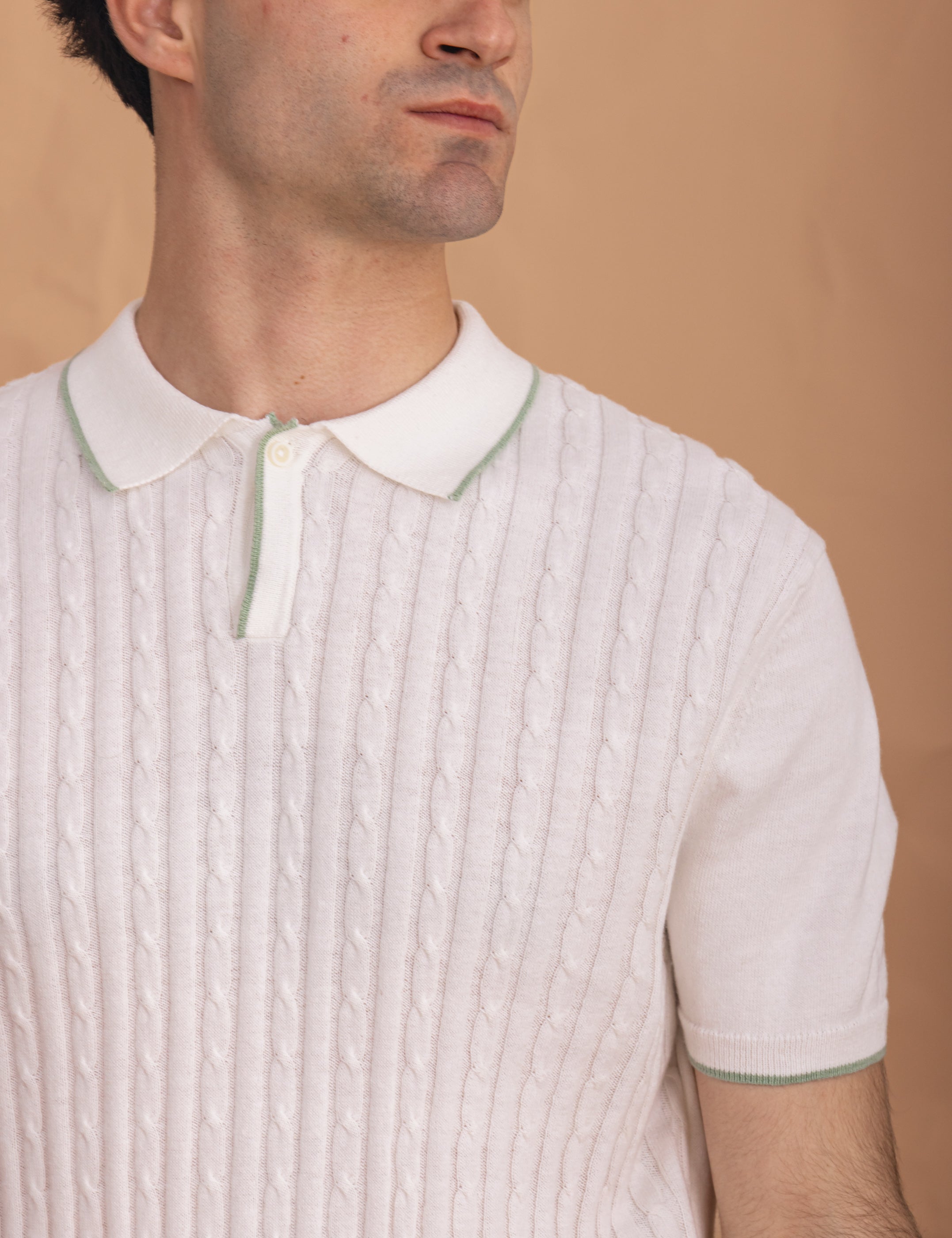 POLO TRICOT ESTRUCTURA BLANCO