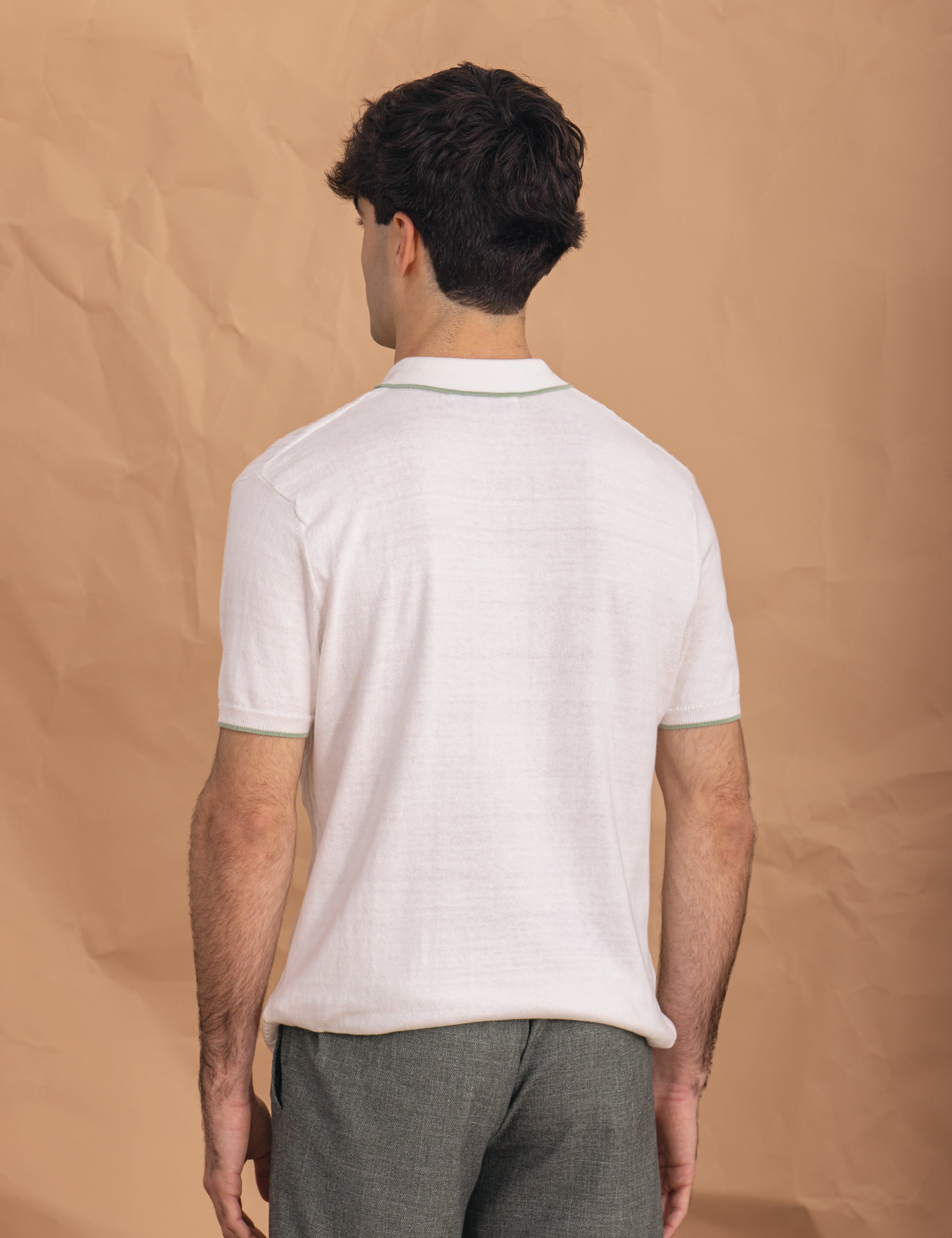 POLO TRICOT ESTRUCTURA BLANCO