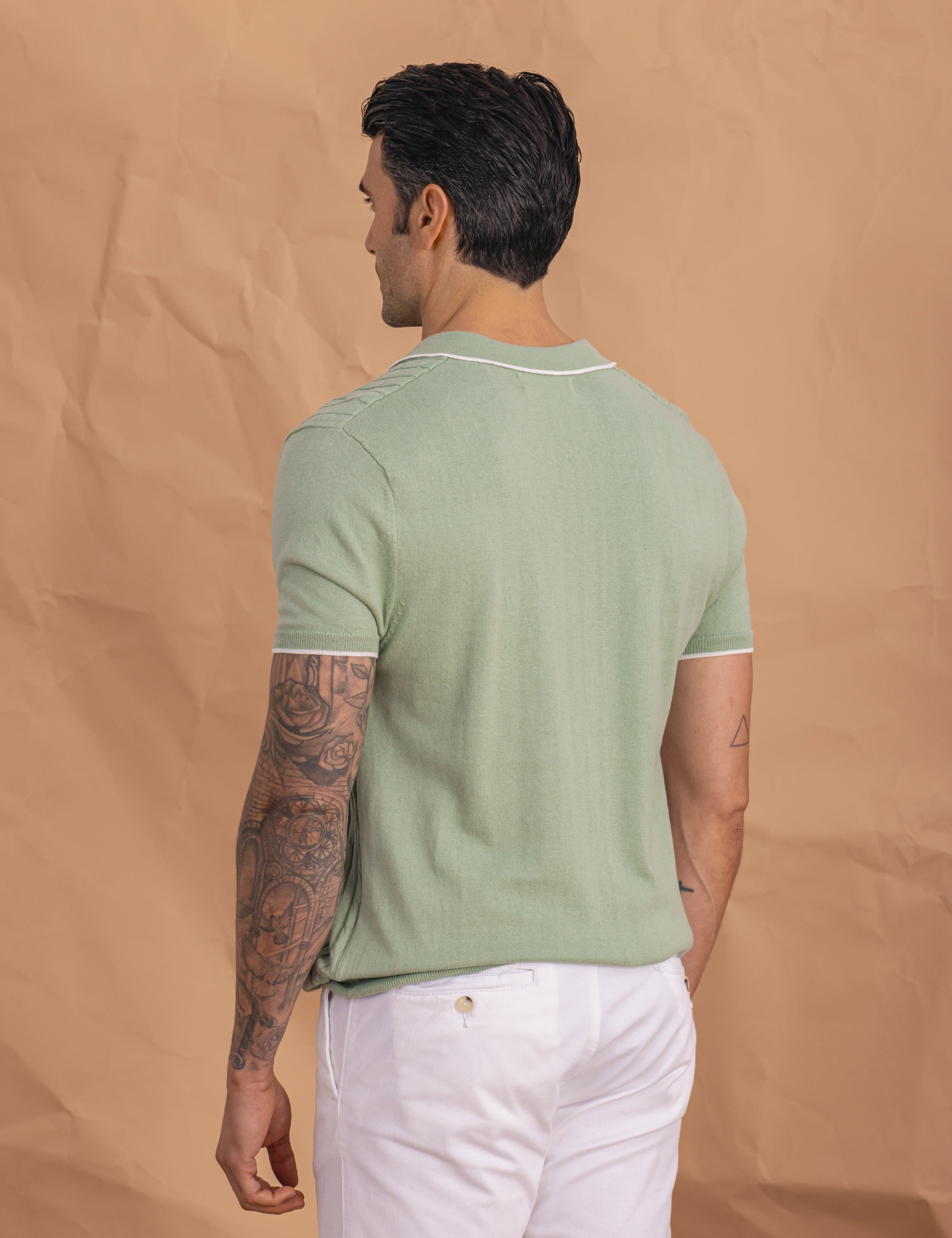 POLO TRICOT ESTRUCTURA VERDE