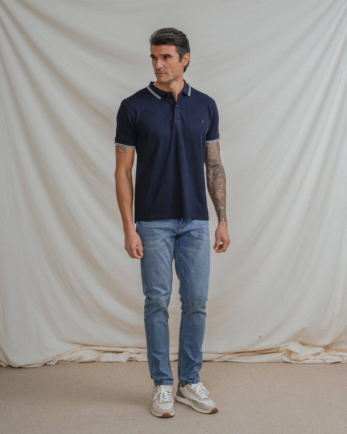 POLO ESTRUTURA AZUL