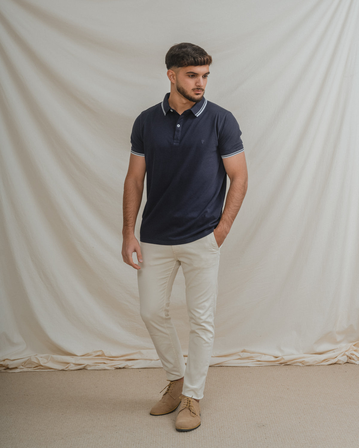 POLO BÁSICO AZUL PIQUET LINHA