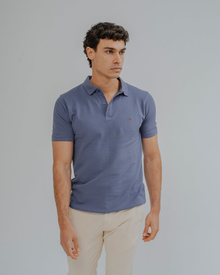 POLO BÁSICO REGULAR FIT AZUL