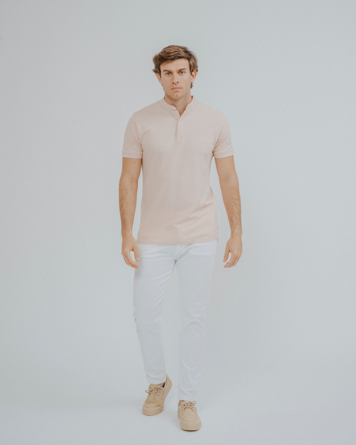 POLO BÁSICO GOLA MAO ROSA