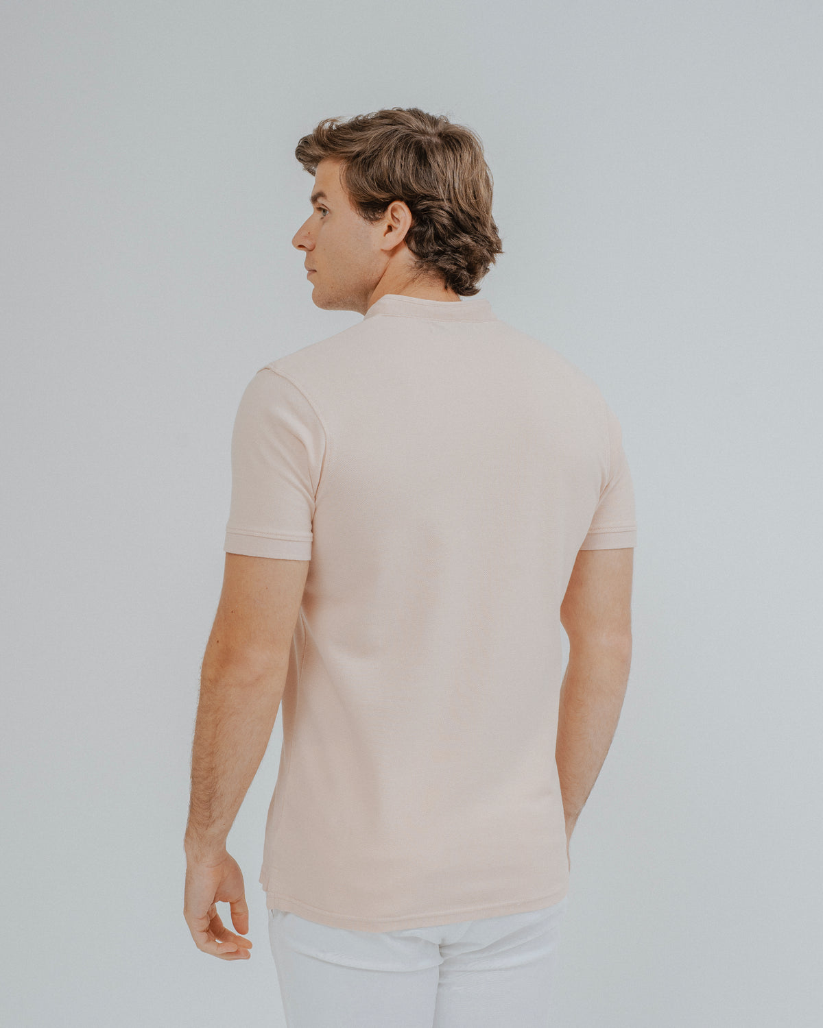POLO BÁSICO GOLA MAO ROSA